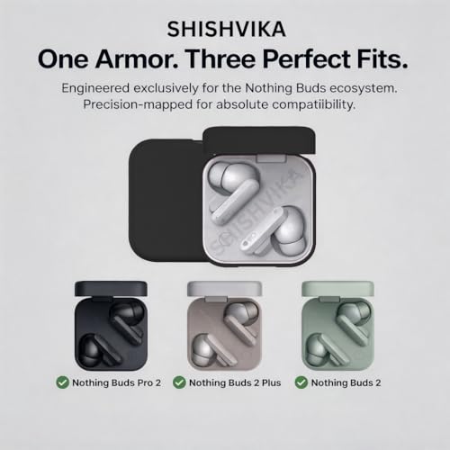 Image of SHISHVIKA Case Cover Compatible for CMF by Nothing Buds Pro 2 / Buds 2 Plus /Buds 2 (Black, S - Pin)