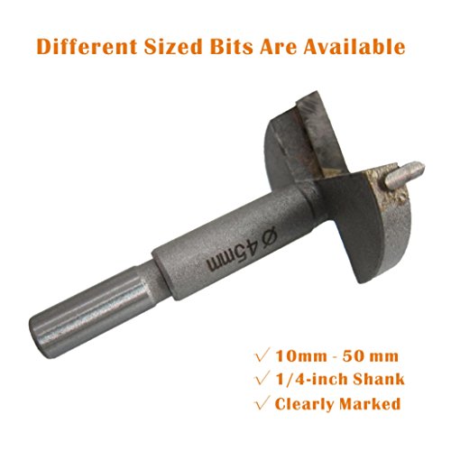 Forstner Drill Bits Set Individual Titanium Coated Forstner Bits Mandrels Saws 10mm - 50mm 13 Pack