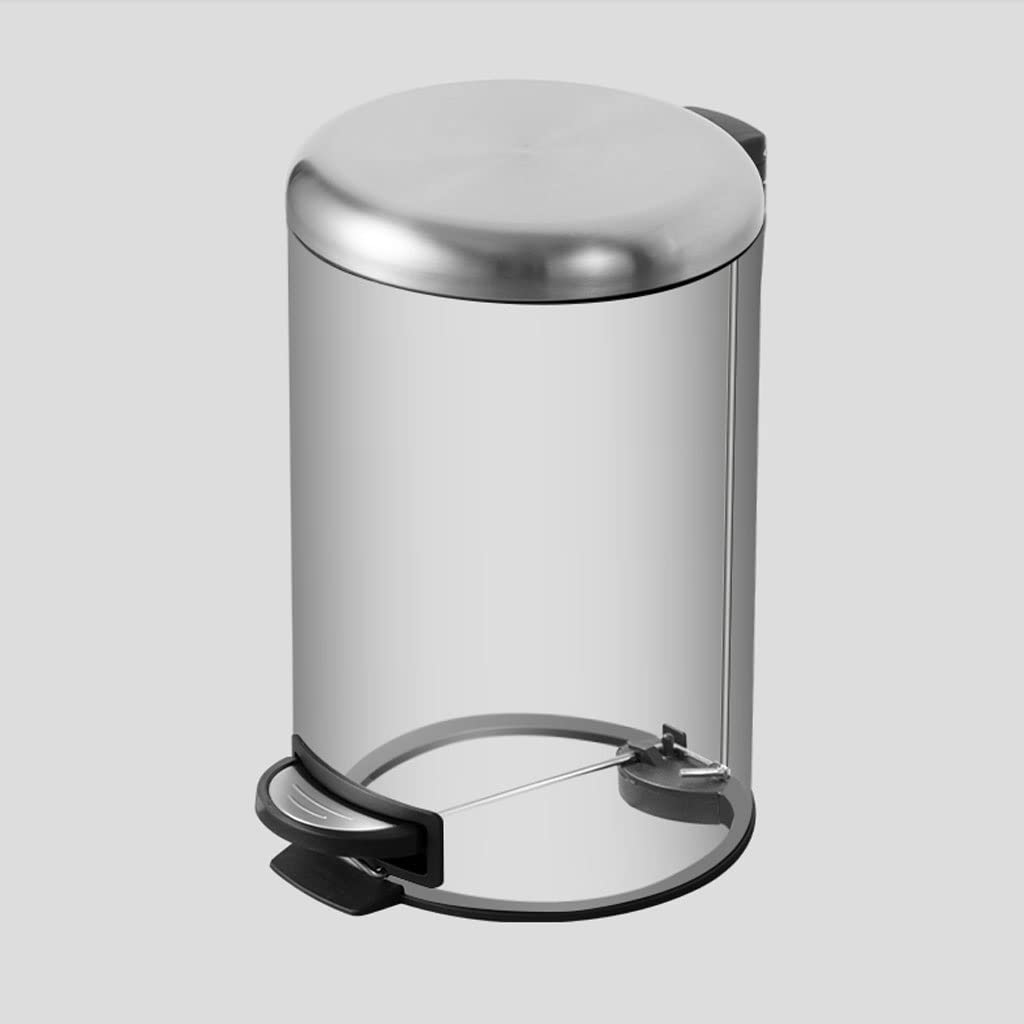 Mülleimer, kleiner Treteimer, Deckel for Badezimmer Schlafzimmer Edelstahl Mülleimer Abfallkorb Mülleimer Küche Mülleimer Wohnzimmer(5L)