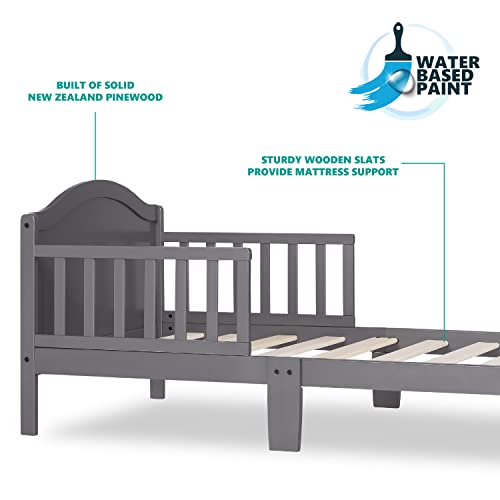 Dream On Me Sydney Toddler Bed In Steel Grey, Greenguard Gold Certified #TOP5