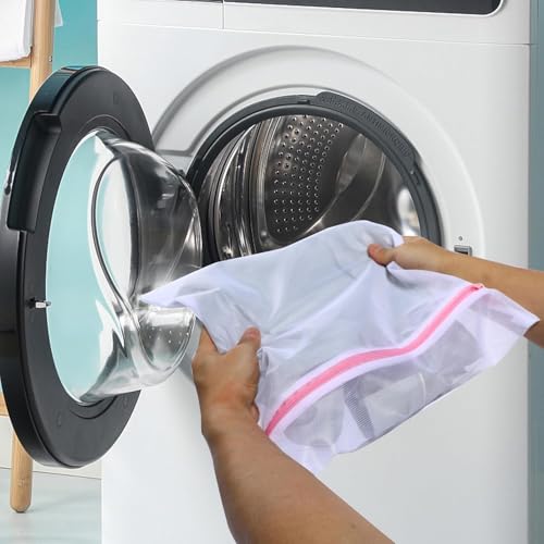 Conjunto de 5 Sacos para Lavar Roupas – Saco de Lavar Roupa Reutilizável de 30x40 cm, Ideal para Rou