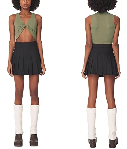 Yewsea Womens Black Pleated Skirt High Waisted Tennis Golf Skirt For Teen Girls Womens' Novelty Skirts Skorts S thumb #4