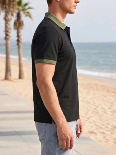 Image of SMOWKLY Men's T-Shirt | Stylish T Shirt with a Ribbed Collar | Soft Breathable Lightweight Polyester Blend | Stylish Regular Fit Casual TShirt for Men.