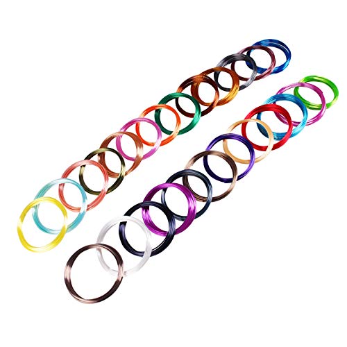 Image of 25 Colors Silk Shiny PLA Filament Sample Pack, Each Color 4 Meter Length, Total 100m 3D Printer 3D Pen Material Refill, with Extra 2 Finger Caps by MIKA3D