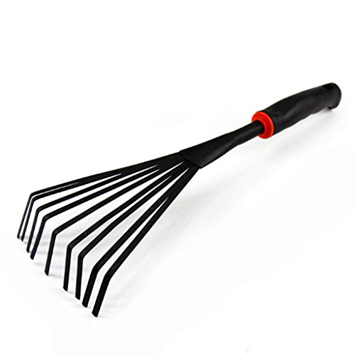 Homozy 41,5 cm Ancinho de metal Folhas de grama