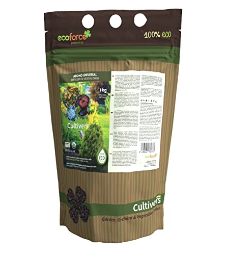 CULTIVERS Abono Universal Plantas Ecológico de 1 kg. Fertilizante granulado con NPK 8-1-5+74% M.O. y Ác. Húmicos. Liberación Lenta. Potencia el Crecimiento y estimula el Cultivo