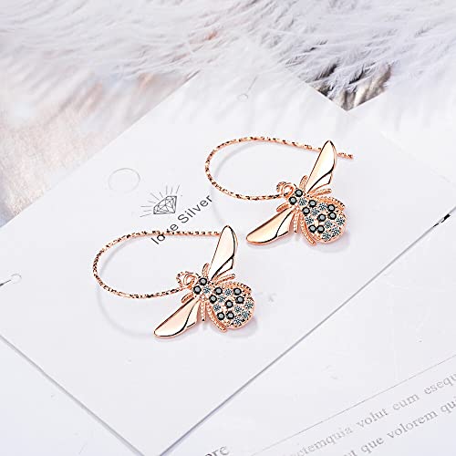 Boucles d'oreilles insecte LXGGUC en argent S925 et zircon pour femme