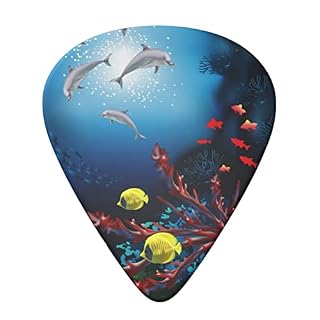 Lot de 6 médiators pour guitare acoustique et électrique Motif dauphins et poissons coraillés - Les Beatles, Paul McCartney, John Lennon, RIngo Starr, George Harrison Lot de 6 médiators pour guitare acoustique et électrique Motif dauphins et poissons coraillés – Image 3