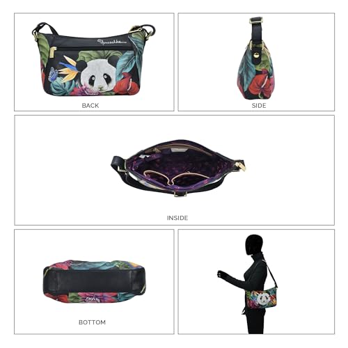 Anuschka Women’s Genuine Leather Shoulder Hobo - Hand Painted Exterior4