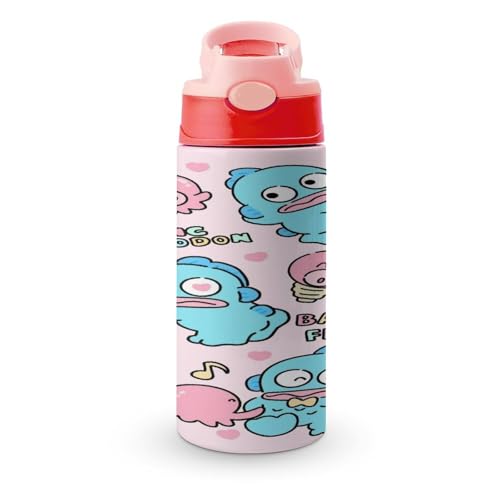 ハンギョドン 水筒 真空断熱ケータイマグ ベージュピンク 飲み口外せてお手入れ簡単 軽量タイプ ボトル 保温保冷 350ml 子供 小学生 直飲み 紐付き 子ども 保冷専用 ステンレス 真空断熱 軽量 スポーツ飲料OK ワンタッチ 洗いやすい