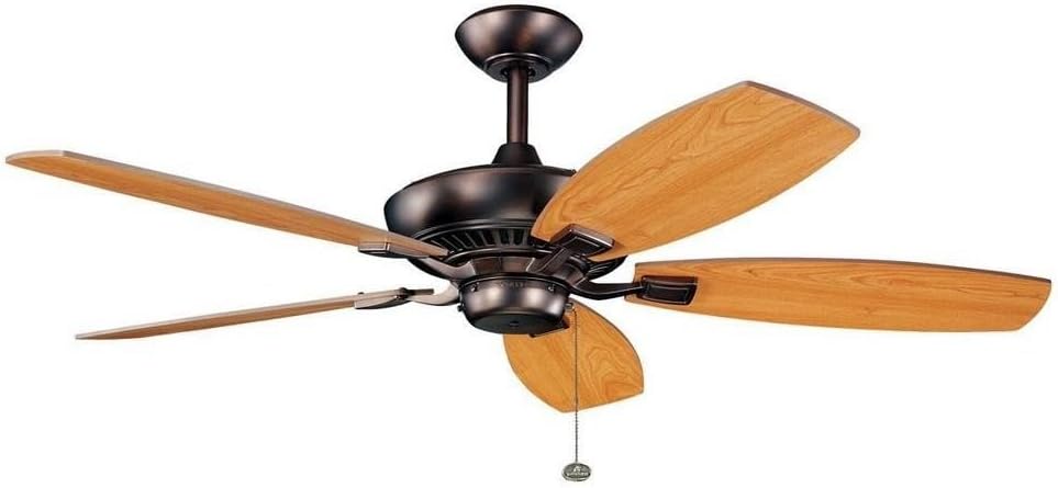 Kichler 300117OBB Canfield 52-Inch Ceiling Fan with Reversible Cherry/Walnut Blade, Oil Brushed Bronze