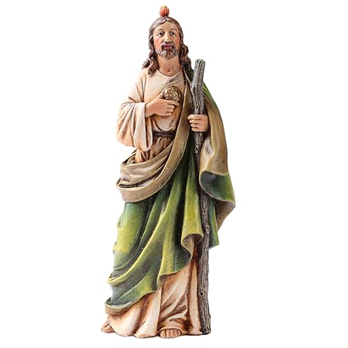 Figura de San Judas en base de resina y piedra 6.5 in miniatura 1