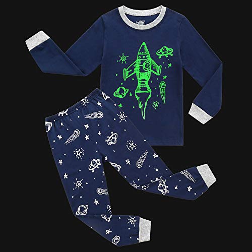 Image of Koian Little Boys Short Pajamas Sets Glow In The Dark Toddler PJS Cotton Kids Sleepwears