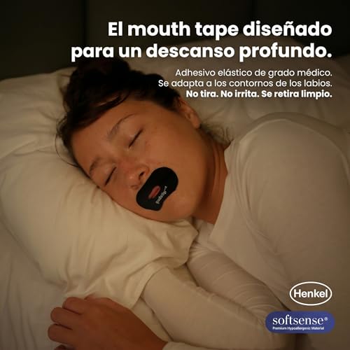 Miniatura 4 de GudSlip® Mouth Tape - Tiras Bucales para Dormir (30+6) - Reduce Ronquidos & Sequedad Bucal, Mejora la Respiración Nasal - Adhesivo Elástico Hipoalergénico Apto para Barba