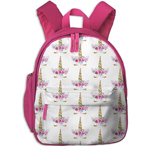 Mochila Infantil niña Purple Un Gold Floral Unicorn 6 2 2959: greenmountainfabric