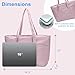 CTWWFS Tote Bag for Women, Travel Essentials Large Tote Bag with Zipper, Top Handle Handbag for Travel, Work (Pink)