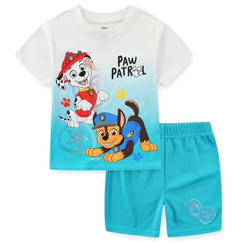 Paw Patrol Chase Marshall Boys Short Sleeve T-Shirt and Mesh Short Set for Toddler and Big Kids