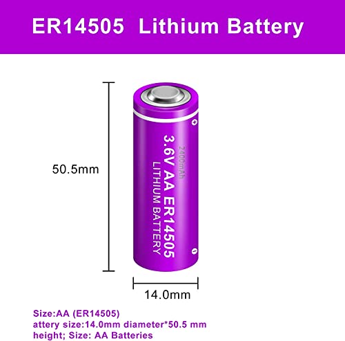 Er14505 Batteries 2 Pack, 3.6V Lthium Battery 2400Mah Aa 3.6V Er14505 Battery Non-Rechargeable Aa Size Battery Single-Use Battery For Water Electricity Meter Security Alarm System Sensors #TOP1