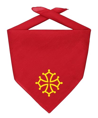 Club Feria Bandana - Foulard - Féria Occitanie, Occitan (Taille unique, Croix occitane rouge)