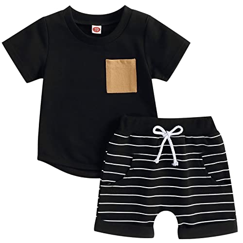 Image of Mubineo Infant Toddler Baby Boy Summer T Shirt Shorts Outfits Short Sleeve Tee Tops Clothes Set