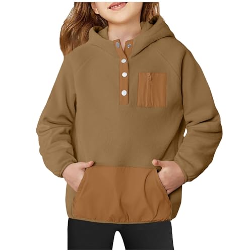 Boys Girls Fleece Hoodies Outerwear Toddler Kids Cute Hood Jacket Coat with Pocket Fall Winter Active Suits