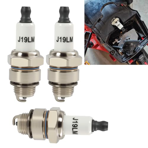 3 piezas Bujías RJ19LM para Cortacéspedes de 4 Tiempos, Compatibles con Modelos 796112, 796112S - Mejora Rendimiento y Eficiencia del Motor