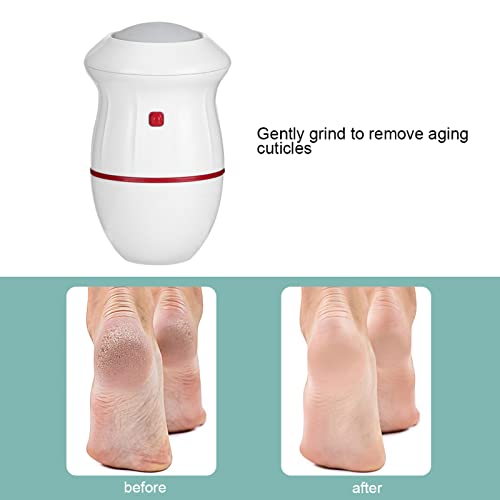 Yosoo Portable Electric Foot Callus Remover - Rechargeable Battery Foot Grinder and Vacuum Pedicure Tool (2# White & Red)