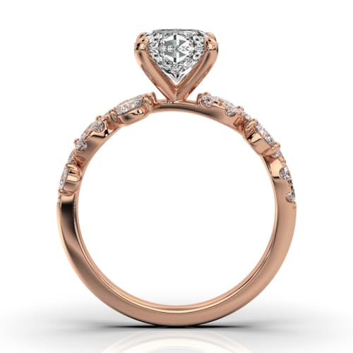 1-5 Carat IGI Certified Lab Grown Diamond 10K 14K 18K Solid Gold Nature Inspired Lab Grown Diamond Engagement Ring For Women (1-5 Carat, Color:E-F, Clarity:VVS2)4