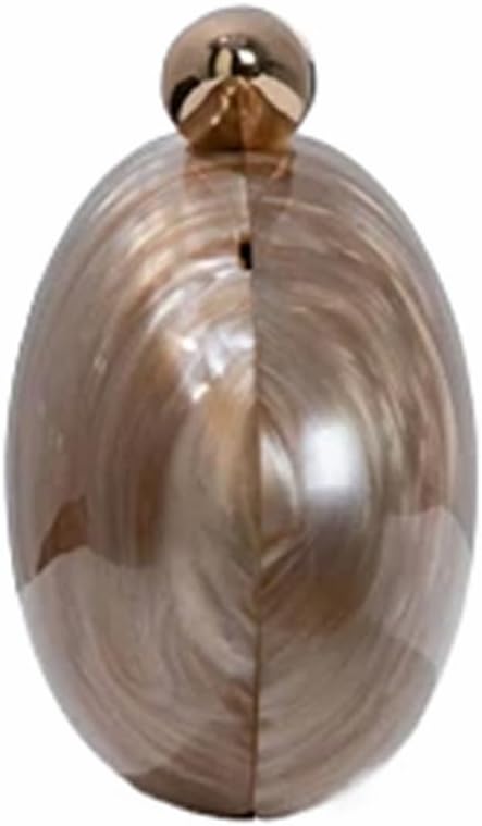 Shell Shape Acrylic Clutch Trendy Metallic Acrylic Evening Bag Shiny Egg Purses and Handbags for Women Wedding Party - Image 3