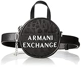 A|X ARMANI EXCHANGE Damen rundem Logo Gürteltasche, schwarz, Einheitsgröße