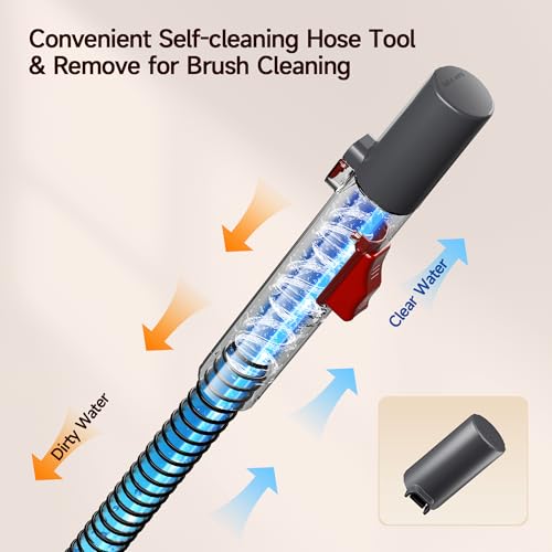 Image of WURESE Portable Upholstery & Carpet Cleaner, Spot Cleaner Machine, GrayRed | Portable pet stain cleaner with dual tanks, 3-in-1 deep suction, lightweight & self-cleaning.
