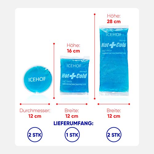 ICEHOF Koelpads (5x) met vlieshoes - knuffelzacht, lange koelduur, verschillende maten Family-set, koelpack gel koelgel… - Image 4