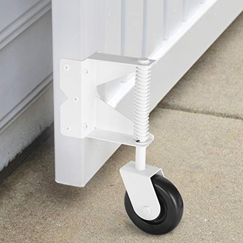 Henson Swing Gate Wheel Gate Caster For Vinyl Gates Heavy Duty Spring Loaded, 3.9-Inch Dia, White #TOP1