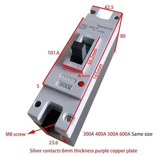 Disyuntor CC 500V 125A protector de bateria de plastico para paneles solares e instalacion RV 2