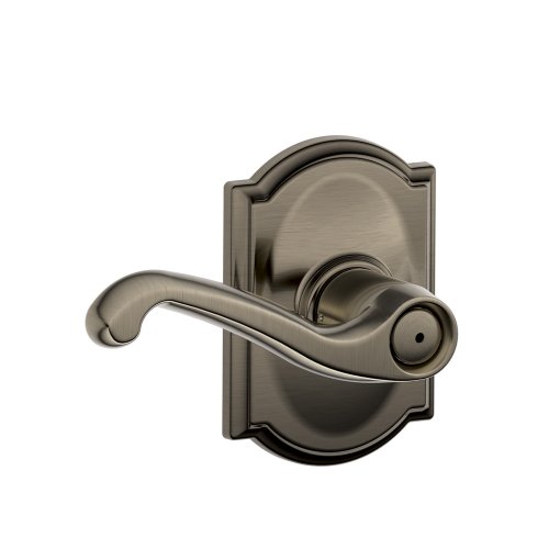 Cheapest 🛒 Schlage F40 FLA 620 CAM Camelot Collection Flair Privacy Lever, Antique Pewter