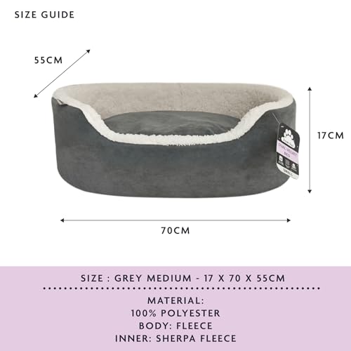 Couchage pour chien en velours de qualité supérieure et finitions gris