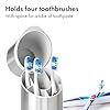OXO Good Grips Stainless Steel Toothbrush Organizer, Bathroom Organizer and Storage, Toothbrush Holder for Countertop, Sleek Modern Bathroom Accessories