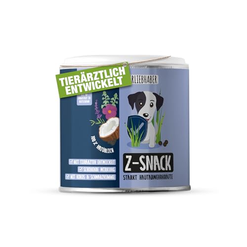 TIERLIEBHABER Z-Snack Optimales Leckerli für die Saison Tierärztlich entwickelt Stärkt Hautabwehrkräfte Kaltgepresste Belohnung mit Schwarzkümmel Kokosöl & ätherischen Ölen 350 g