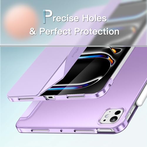 Image of JETech Cover Case for iPad Pro 13-Inch M4 (2024), Slim Stand Hard Back Shell Smart Cover with Auto Wake /Sleep (Purple)