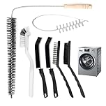 BieMian 7 Pcs Washing Machine Cleaner Brush Kit, Crevice Cleaning Brush UK, Radiator Cleaning Brush for Deep Clean Laundry Bathroom Kitchen Shower Sink Tumble Dryer Radiator Cleaner Washing
