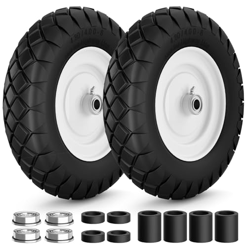 4.80/4.00-8 Wheelbarrow Tire & Wheel 16in Solid Wheel 2Pack