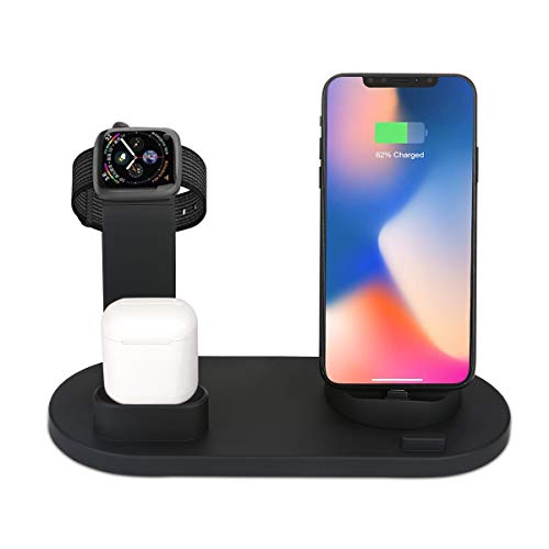 FOONEE 5 in 1 Supporto Ricarica Dock Station, Caricatore Supporto Stand, Fast Charging Stazione per Apple iWatch Series, AirPods, iPhone XS Max XR X, Samsung S10 S9 Note 10 9, Huawei Mate 20 PRO P30