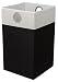 BirdRock Home Folding Cloth Laundry Hamper with Handles | Dirty Clothes Sorter | Easy Storage | Collapsible | Black and White
