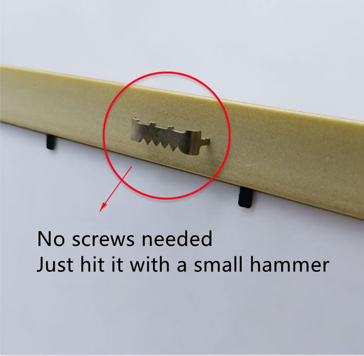 Image of MroMax 100PCS No Nail Sawtooth Picture Hangers 1.02 inch Nailess Zinc Plated for Hard and Soft Wood Frames Hanging Gold