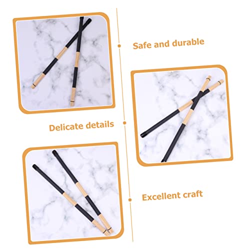 Juego de baquetas y cepillos para batería Mikinona de bambú, mallets profesionales para percusión con agarre cómodo miniatura 6