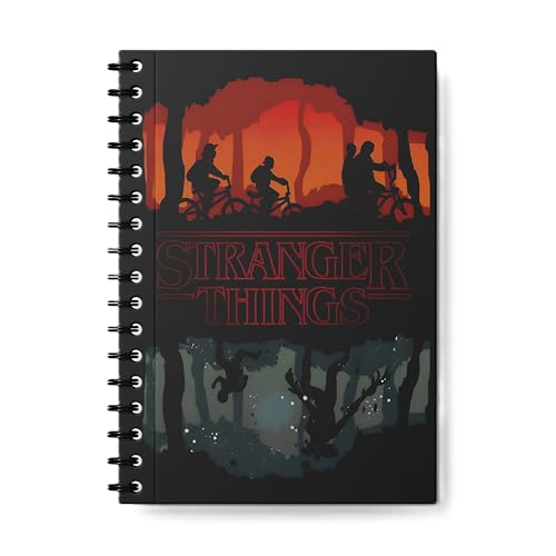 Image of zenithink Stranger Things Wiro Journal Notebook | 80 gsm Paper With 350GSM Hard Cover | Unruled | Pages - 160 | A5 Size | Wiro Binding | Versatile for School, Home & Office