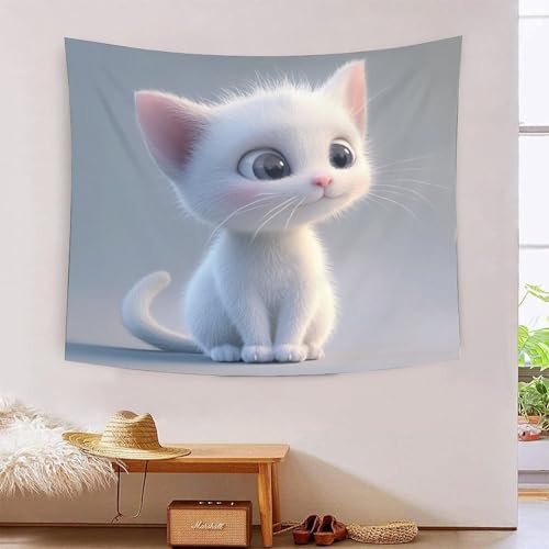 Couverture murale 3D chat en polyester doux de qualité supérieure