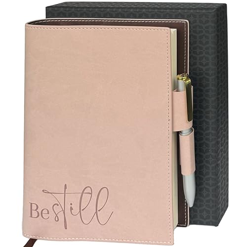 SETTINI® Refillable Christian Journal - Be Still Pink Notebook with Premium Pen, A5 Lined Paper, 256 Pages of 100gsm, Beautiful Gift Box Included - Christian Journal, Mothers Day Gifts