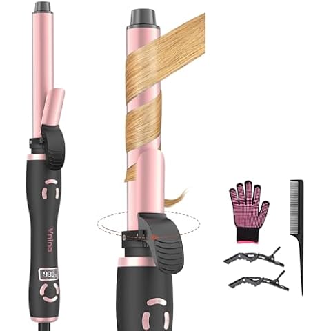 Rotating Curling Iron 1 Inch, Automatic Curling Wand with 12 Temperature & Memory Mode Perfect for Beach Waves, Fast Self Curling Wand, Suit for Medium or Long Hair Cover