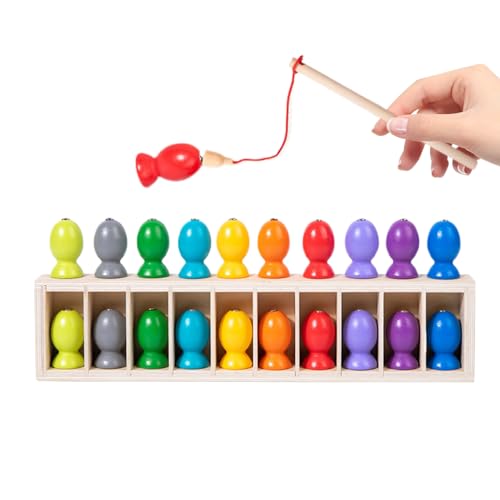 Jeu de pêche magnétique en bois pour enfant et jouet éducatif d'association